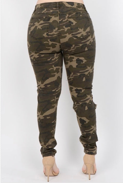 Camouflage Distressed Jeans