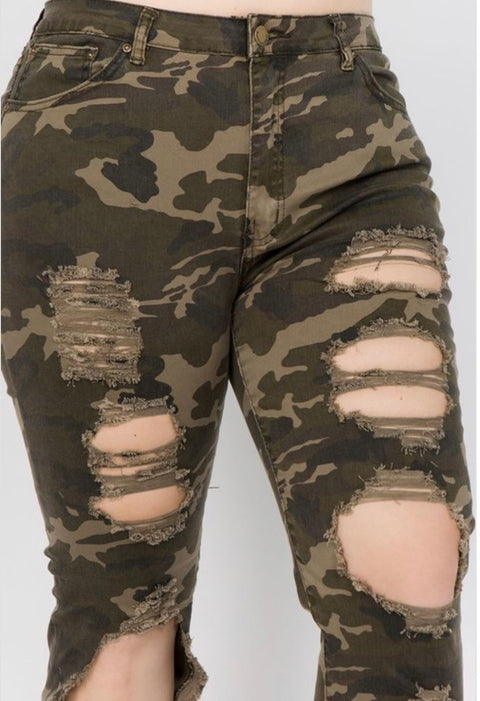 Camouflage Distressed Jeans
