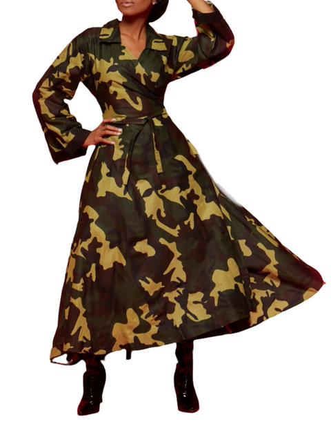 Camouflage Wrap Dress