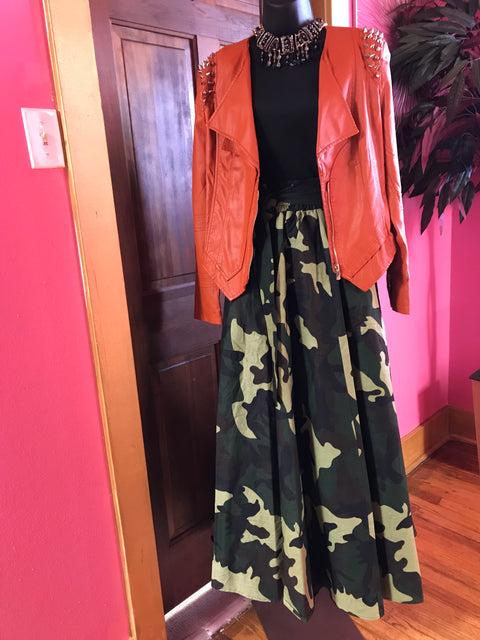 Camouflage Maxi Skirt