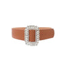 Spice It Up Wide Leather Belt With Rhinestone Buckle