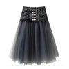 Lights Out Style - Tulle Midi Skirt With Belt