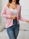V-Neck Long Sleeve Buttoned Knit Top