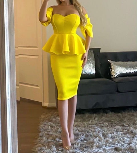 Corset Dress W/Peplum