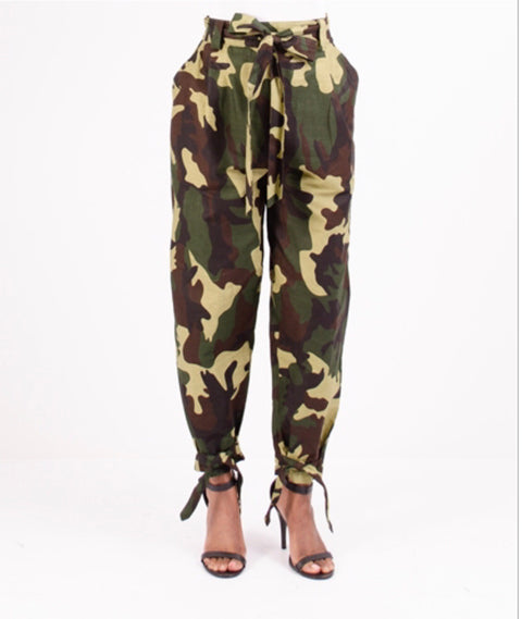 Camouflage Belted Joggers