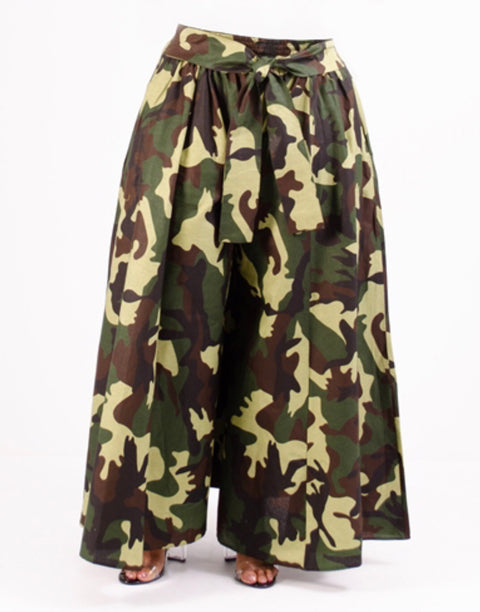 Wide Leg Camouflage Pant